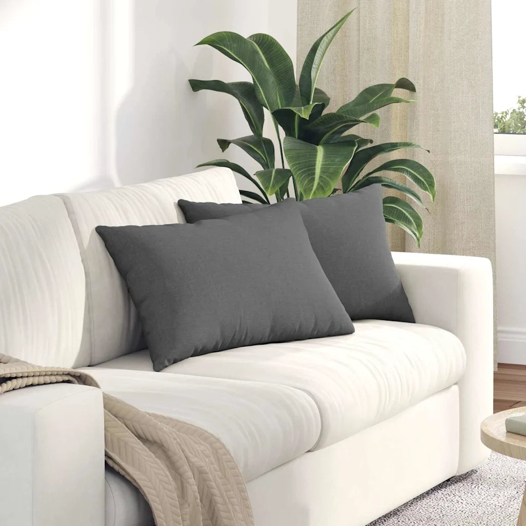 Cuscini da Divano 2 pz | Cuscini per sedie Grigio scuro 60 x 40 cm Tessuto