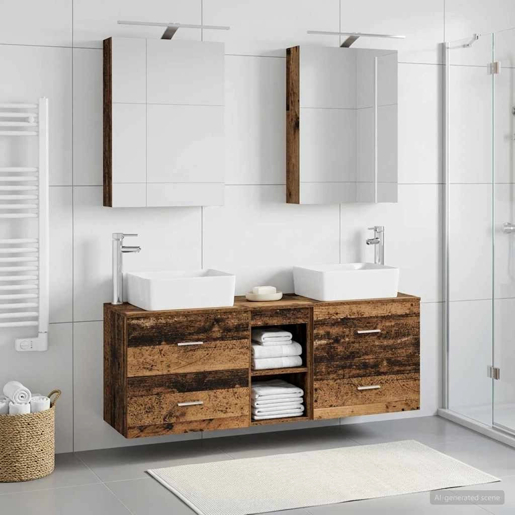 Set di mobili per il bagno 5 pz Legno antico 3406837