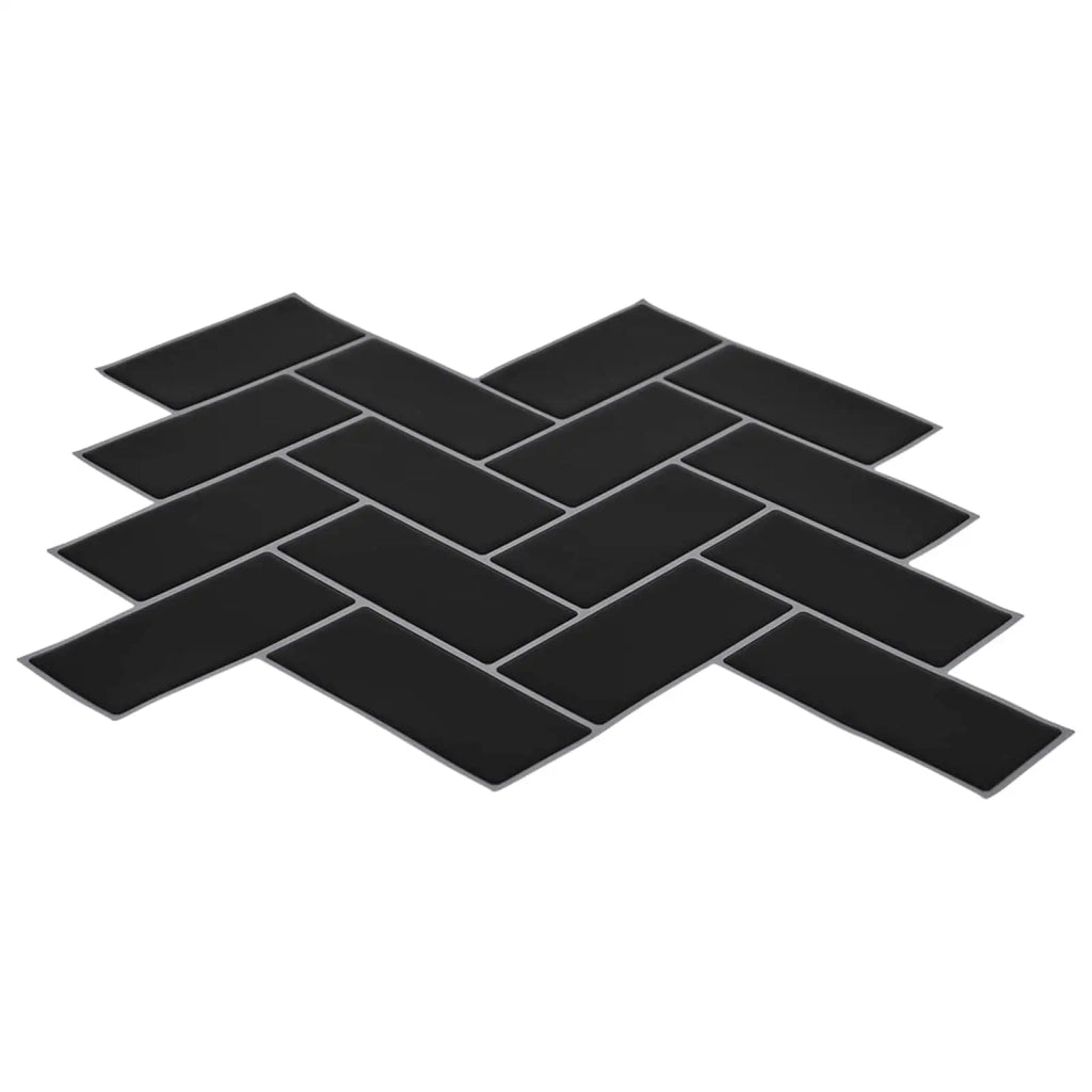 Piastrella a Spina di Pesce 10 pcs Nero 30 x 30 cm 42046187