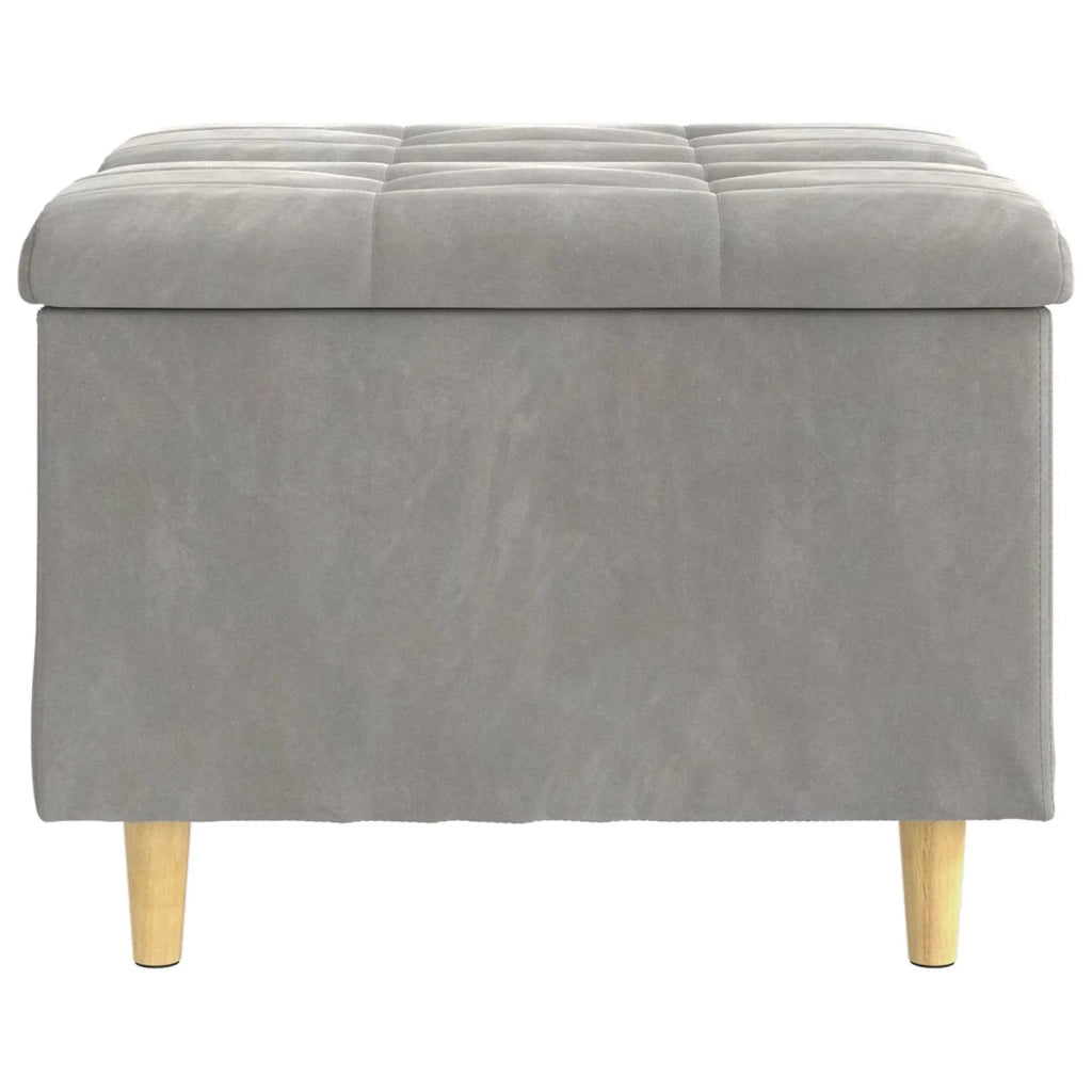 Pouf contenitore Grigio chiaro 60 x 60 x 45 cm Velluto 876825