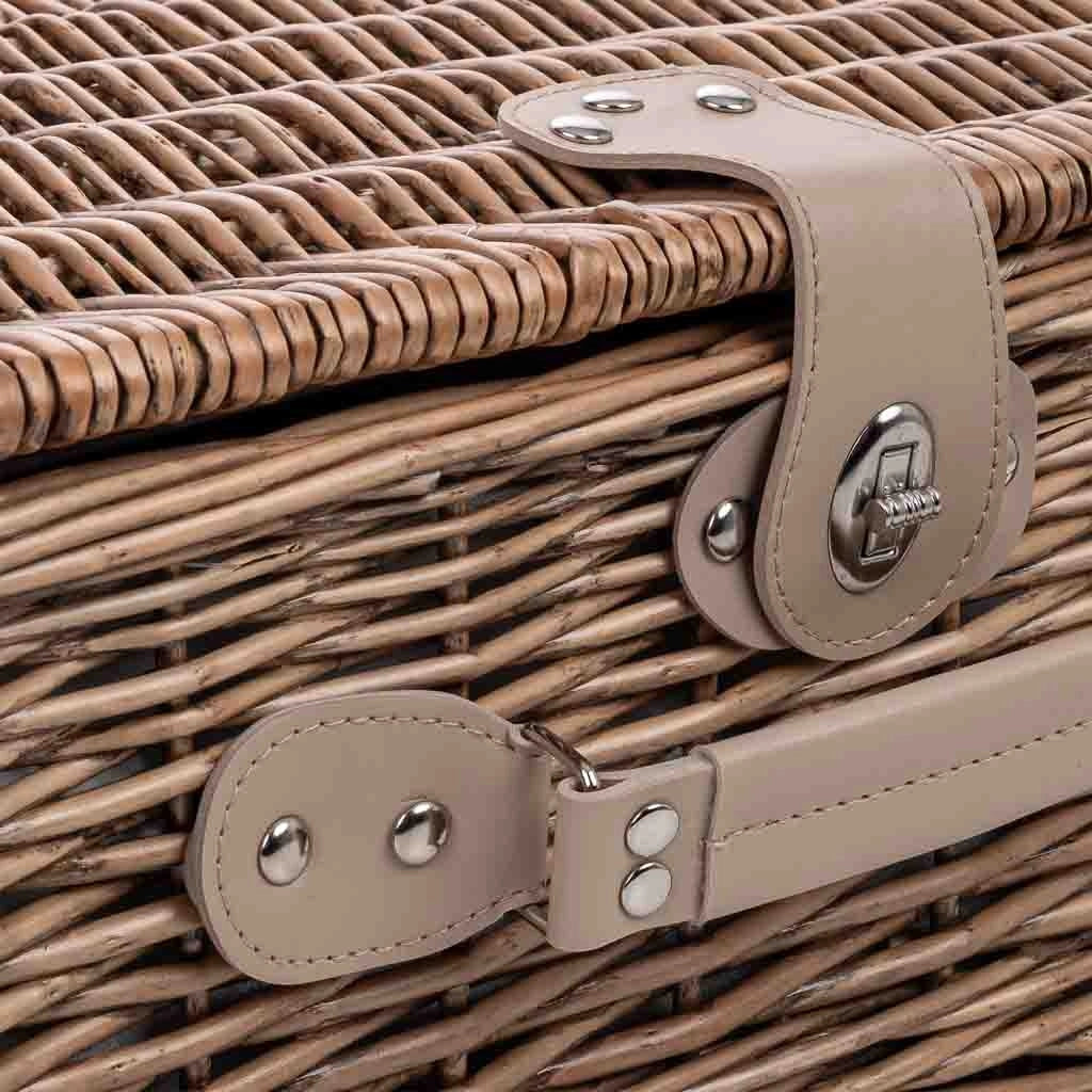 Cestino da picnic 2 servizi marrone 38x26x18cm
