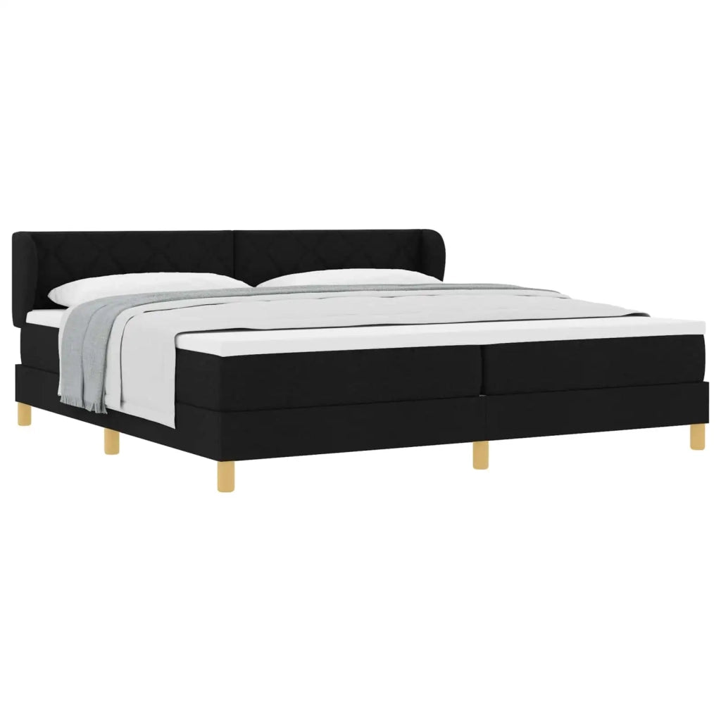 Letto a molle con materasso Nero 200 x 200 cm Tessuto 3340299