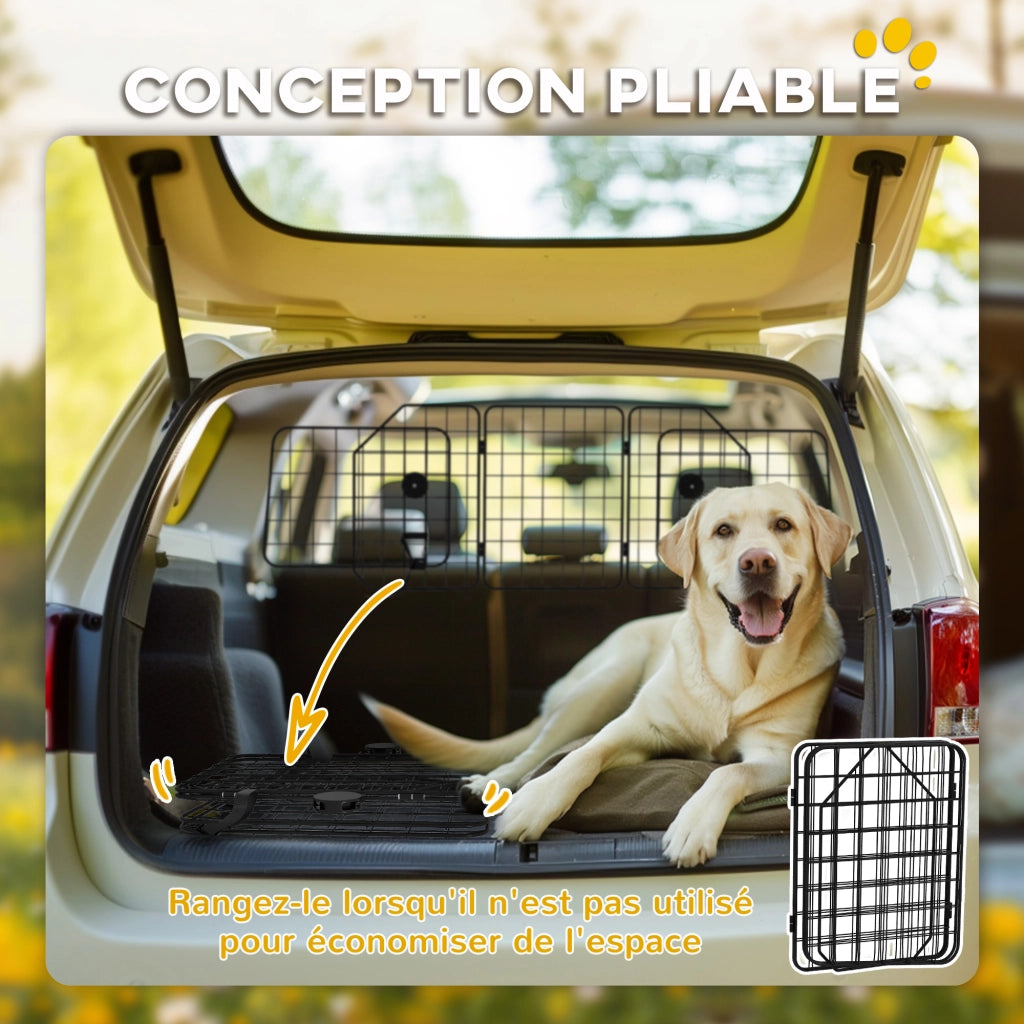 Barriera auto per cani ¨C Minimal ¨C Nero, regolabile 93-150 cm