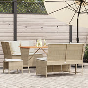 Set Divano da Giardino 5 pz con Cuscini Beige in Polyrattan 3365347