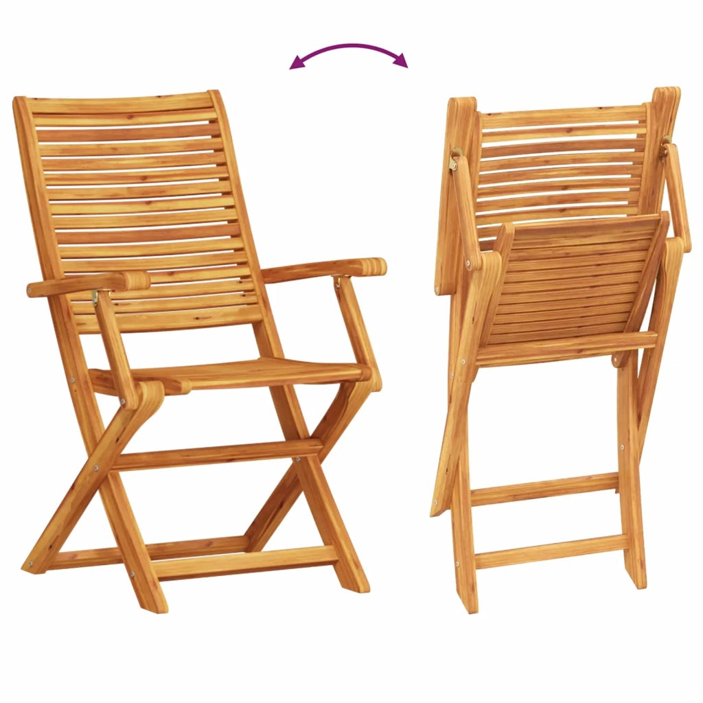 Set Bistro Pieghevole 3 pcs Marrone Legno di Acacia Massello 3375695