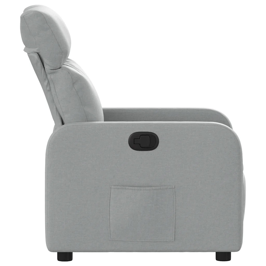 Poltrona | Sedia Relax Reclinabile in Tessuto Grigio Chiaro