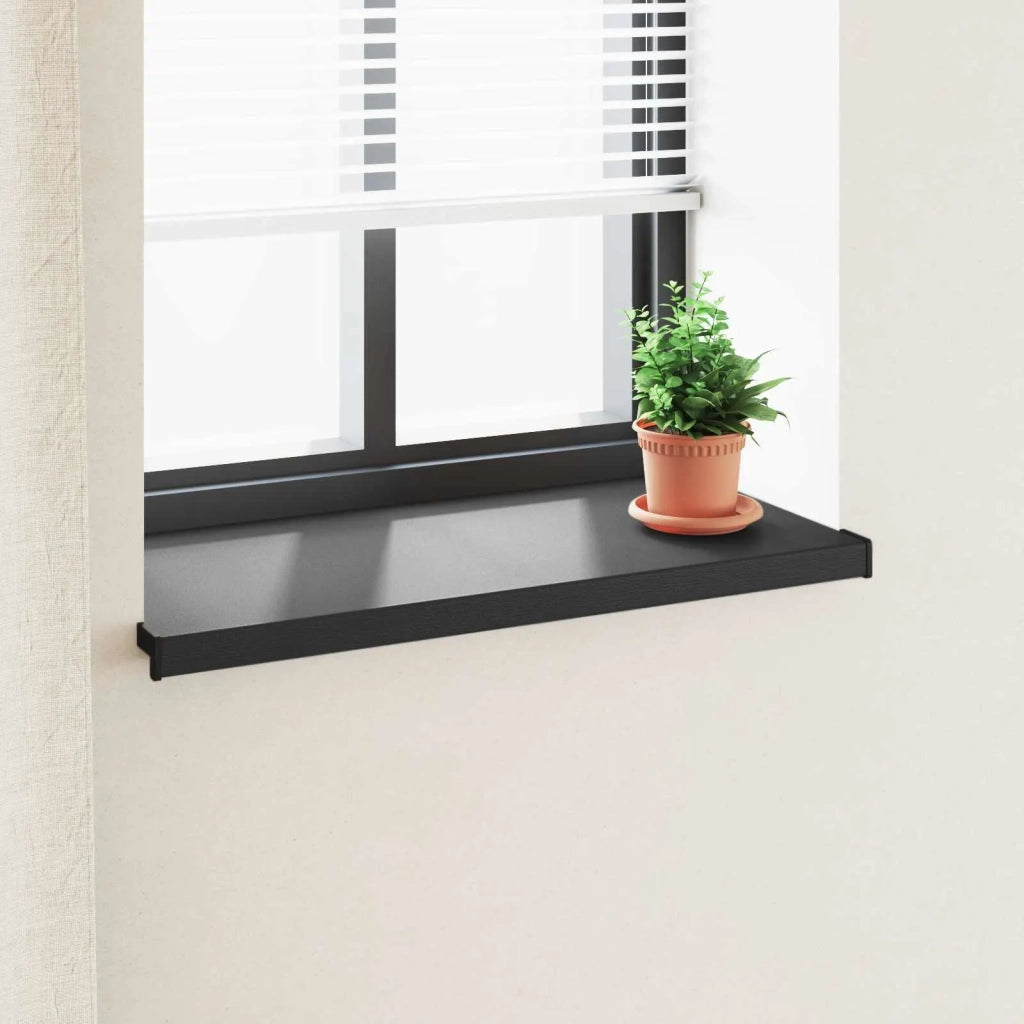 Soglia della Finestra Nero con Venature del Legno PVC 42046875