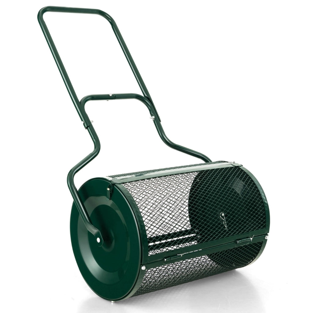 Spargisfagno con aggiornamento delle serrature laterali e manico, Spargitore di muschio di torba da 68cm Verde