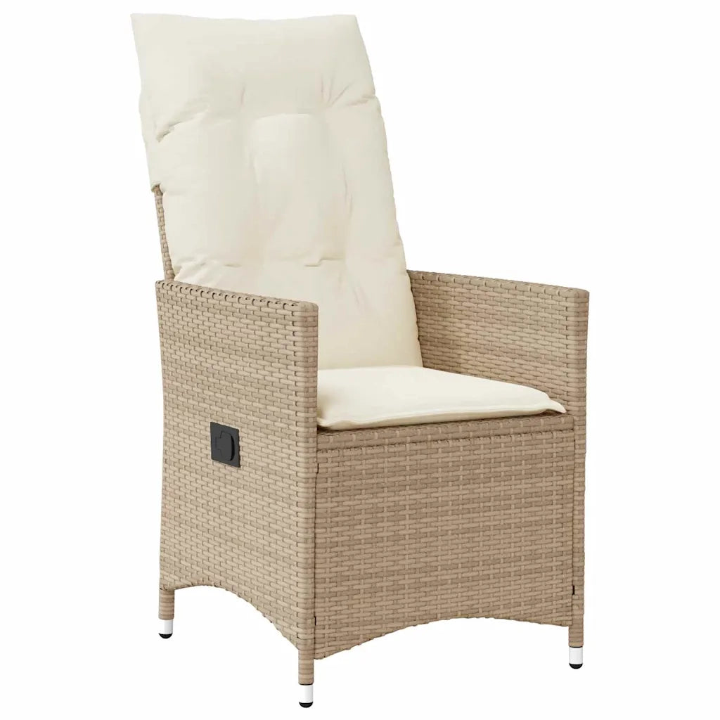 Set da Pranzo per Giardino con cuscino 9 pcs Beige polyrattan 3379561