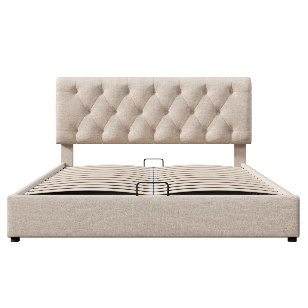 letto imbottito lino naturale 160x200 cm