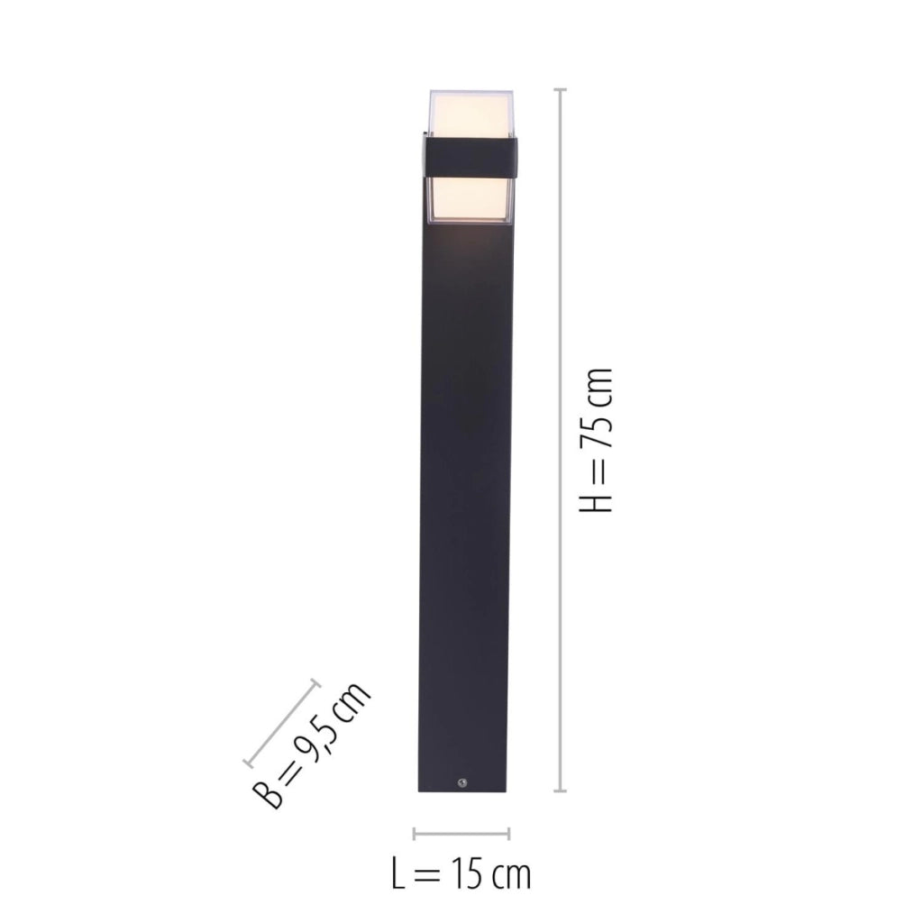 Paletto da giardino moderno LED 8W 3000K antracite