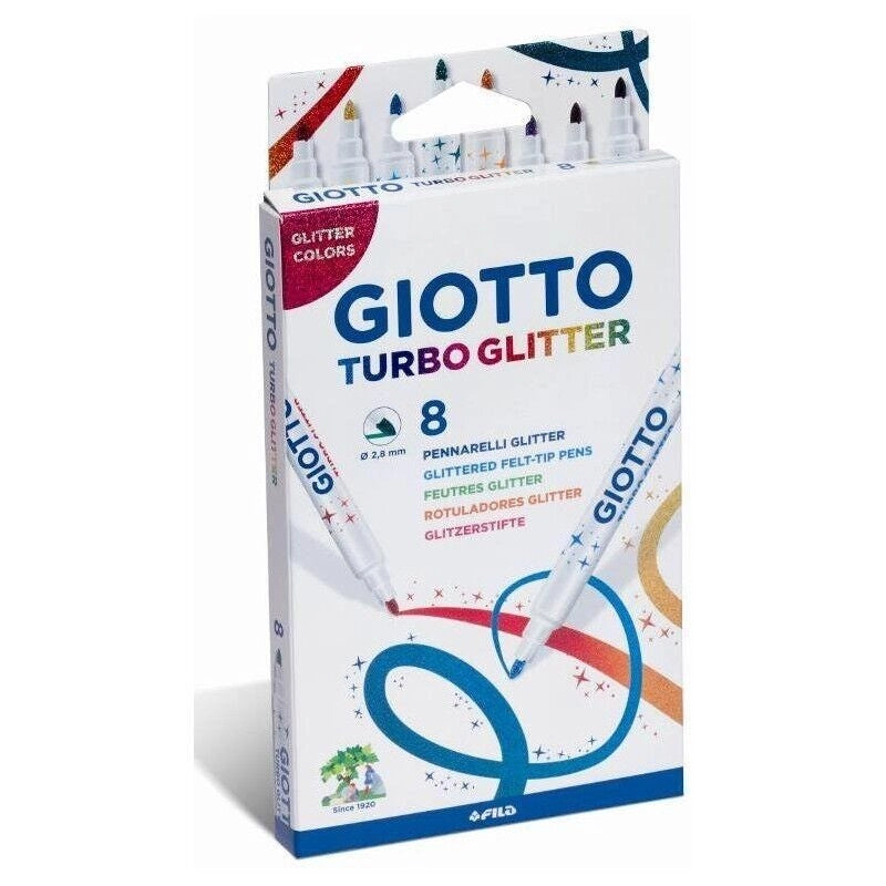 GIOTTO TURBO GLITTER 8 PENNARELLI CON INCHIOSTRO GLITTERATO