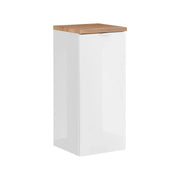 Mobile da parete NALYA 80 cm - Bianco lucido e quercia chiara - Elemento sospeso