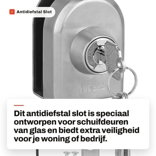 Porta Scorrevole Slot Antidurata - Slot per Porta Esterna - RVS - Facile da Installare - Verstato - Adatto per Vetrini da 10-12mm