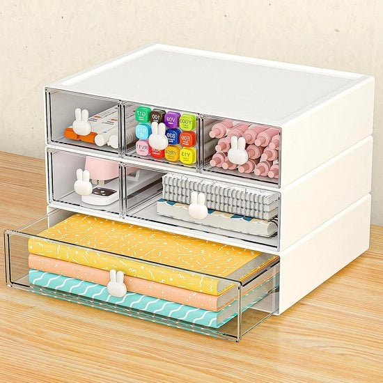 Organizzatore per scrivania a pile - 3 pezzi per trucco e accessori