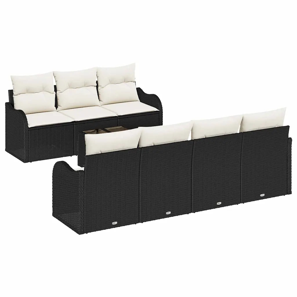 Set Divano da Giardino Nero 55 x 55 x 37 cm polyrattan 3345607