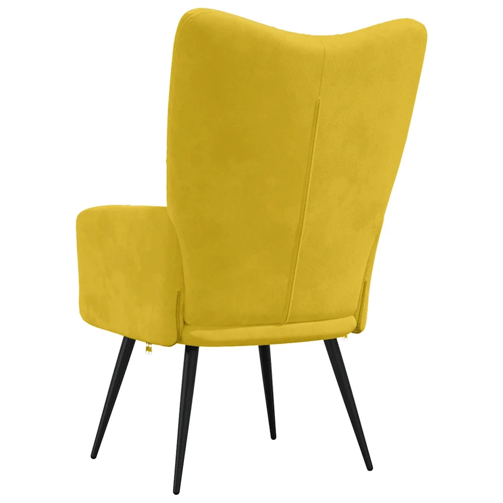 Poltrona Relax | Sedia Relax Giallo Senape in Velluto