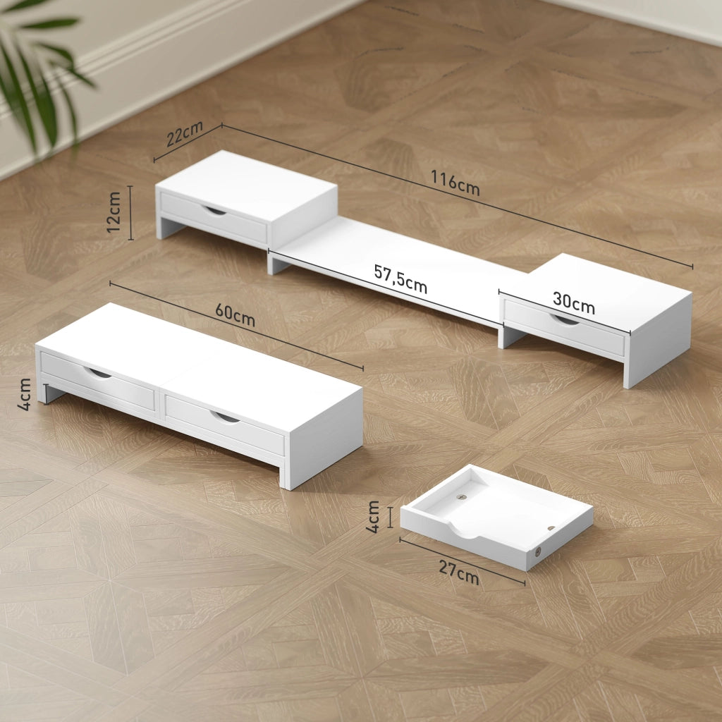 Scrivania regolabile per PC con 2 cassetti ¨C Minimal ¨C 60-116 cm