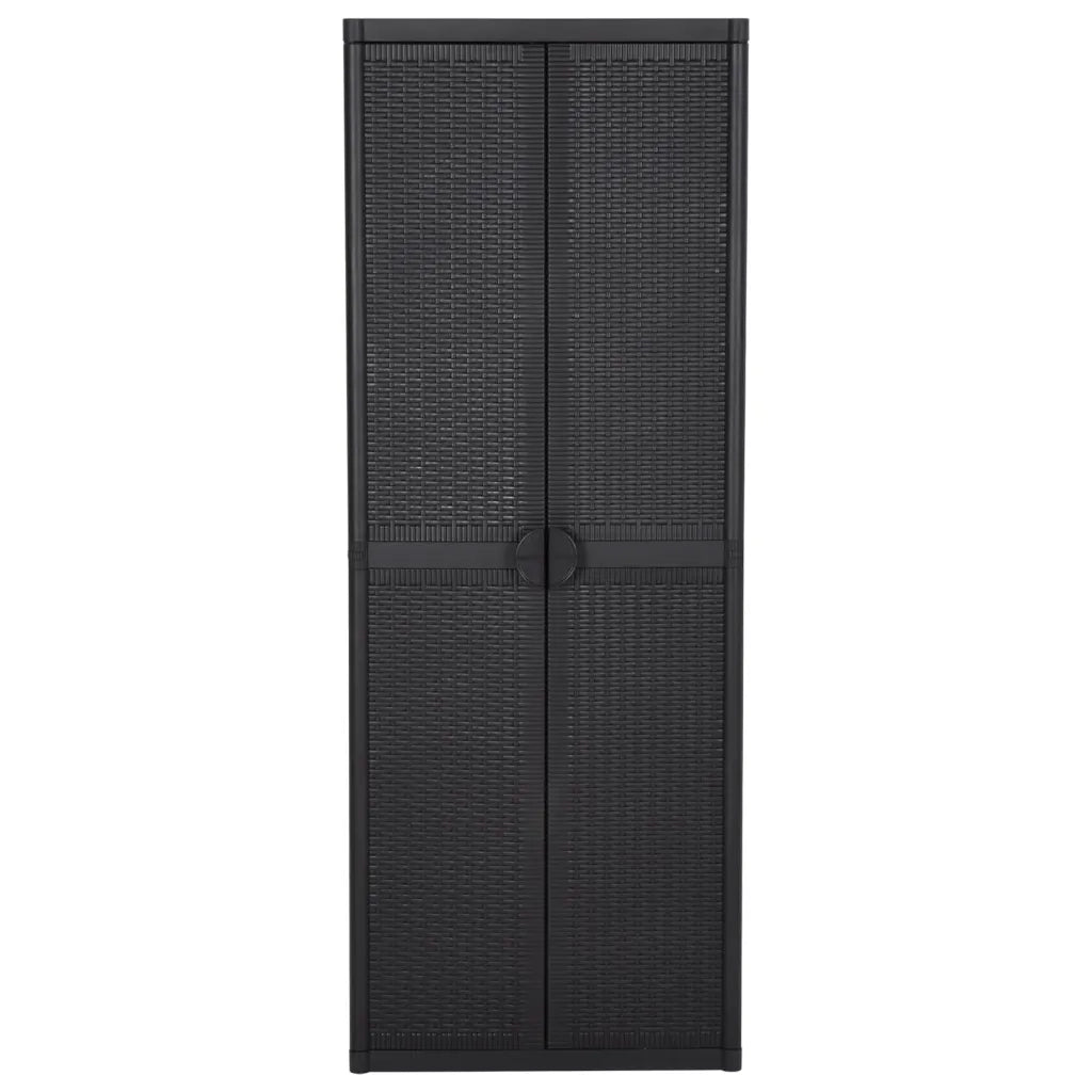 Mobile contenitore multiuso per interni 65 x 45 x 172 cm con 4 ripiani in PP nero codice 02_0046121.