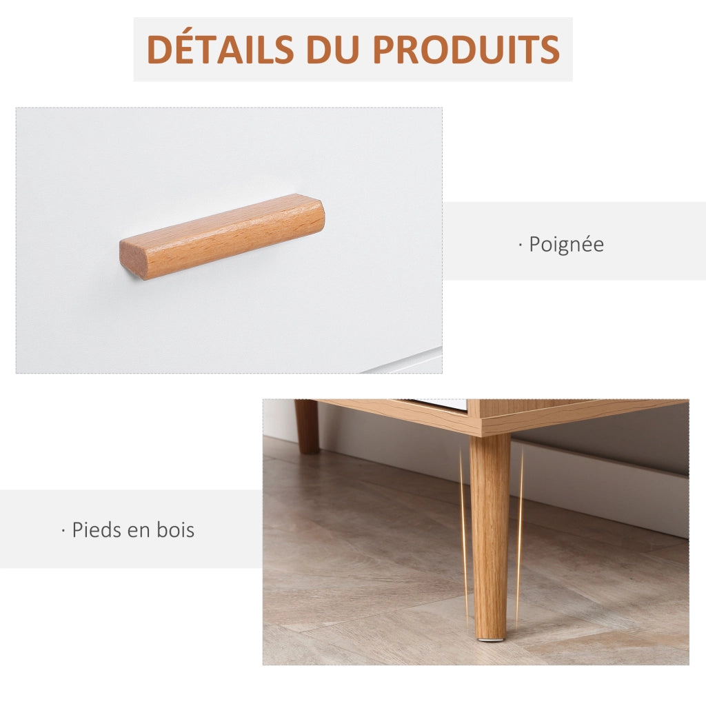 Cassettiera scandinava 3 cassetti ¨C Xylo ¨C legno chiaro bianco design moderno