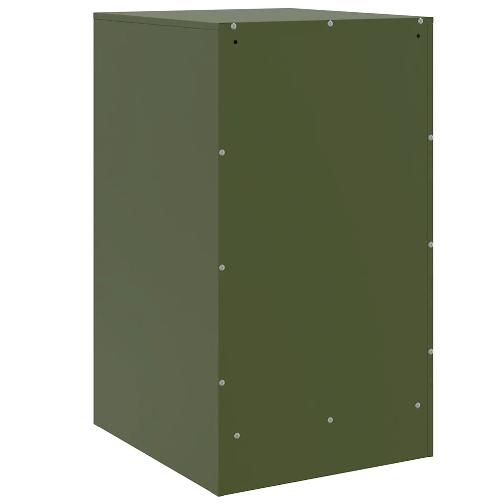 Comodini 2 pz-Set di 2 Tavolino da notte Verde Oliva 34,5x39x62 cm in Acciaio 363105