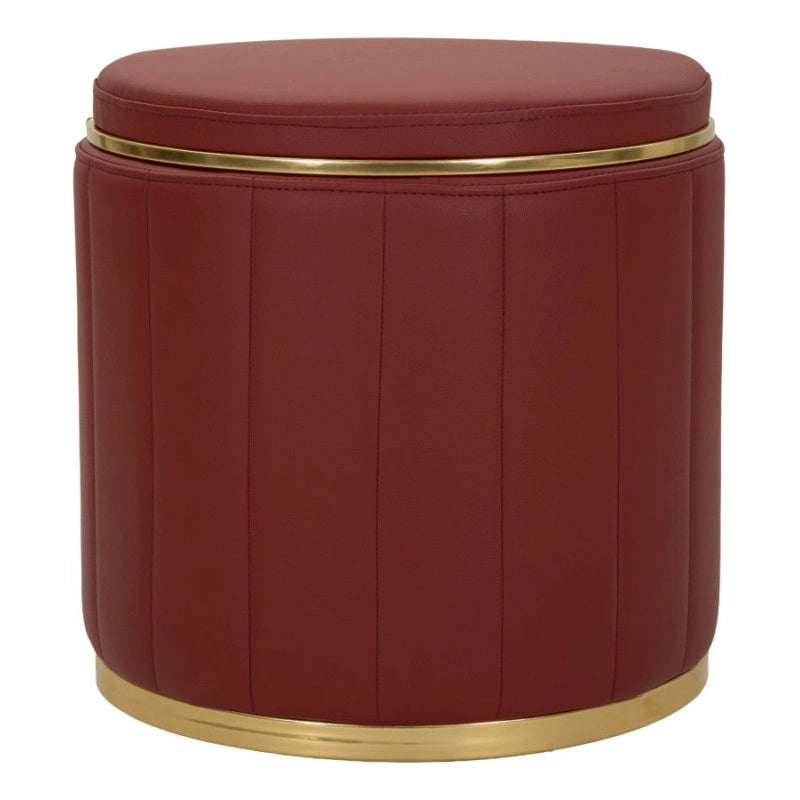 Puff Con Contenitore London Rosso cm ø 46,5x44