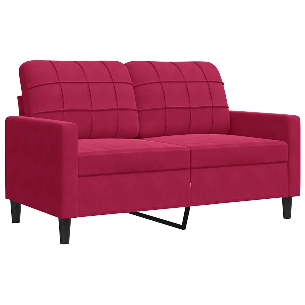 Divano a 2 Posti-Sofa 2 Posti Rosso Vino 120 cm in Velluto 855187