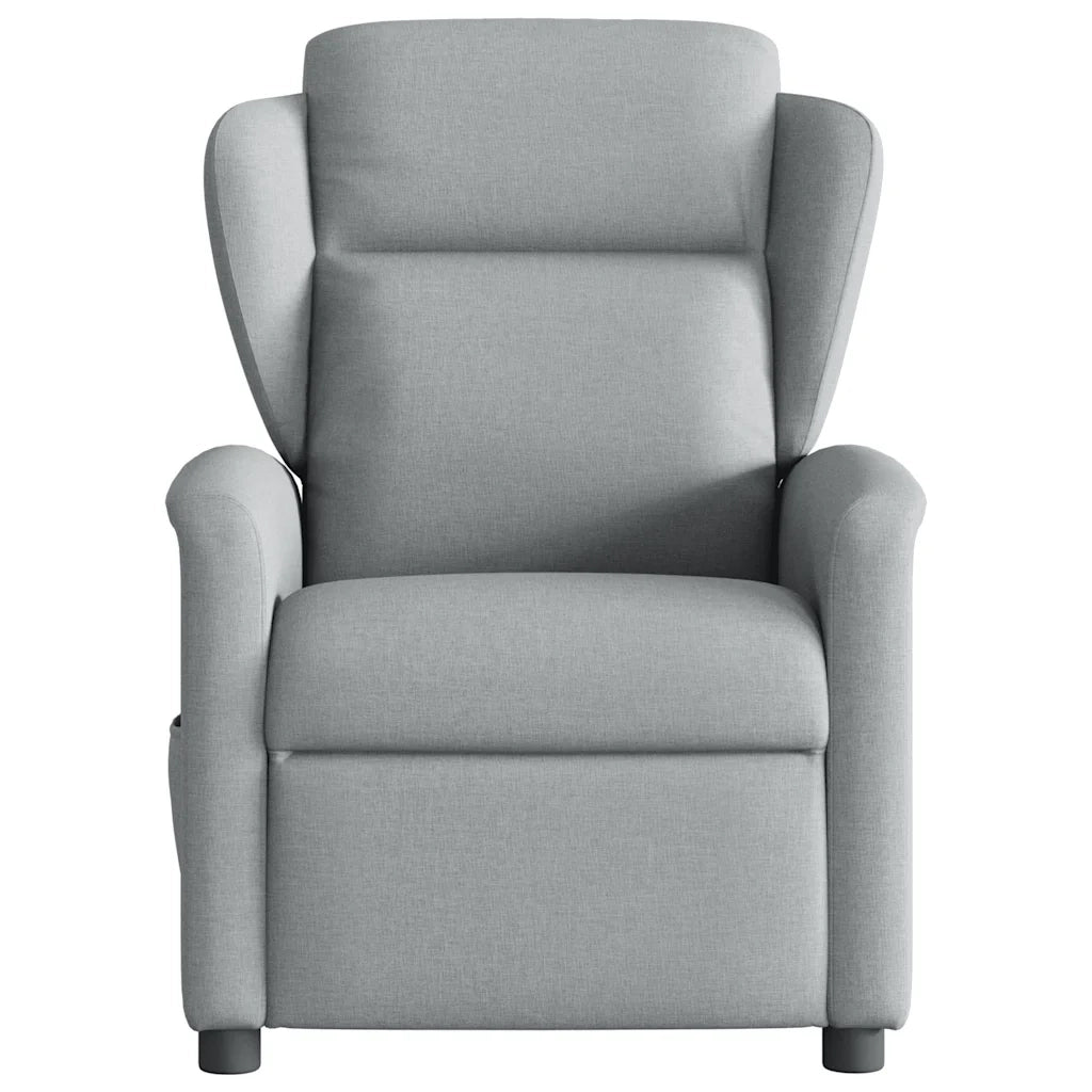 Poltrona | Sedia Relax Reclinabile in Tessuto Grigio Chiaro