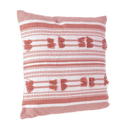 Set di 4 Cuscini Decorativi a Righe con Nappe in Cotone 45x45 - MEI-XIU