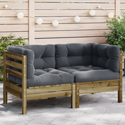 Divani Angolari da Giardino Cuscini 2pz Legno Impregnato Pino