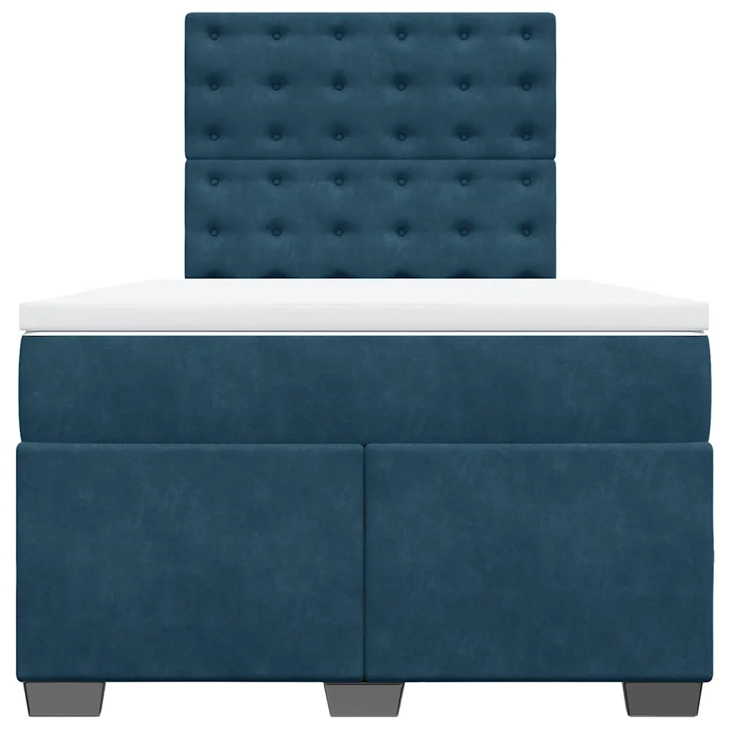 Giroletto a Molle con Materasso Blu 120x200 cm in Velluto