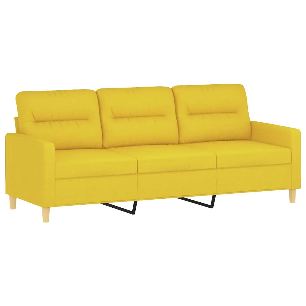 Set di Divani 3 pz con Cuscini Giallo Chiaro in Tessuto 3201613