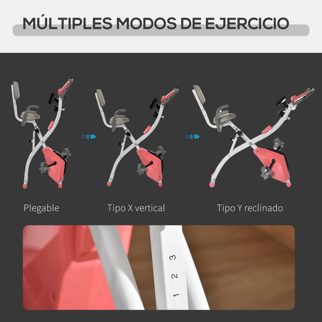 Bicicletta da Esercizio Pieghevole ¨C Minimal ¨C Rosa 105x48x118 cm
