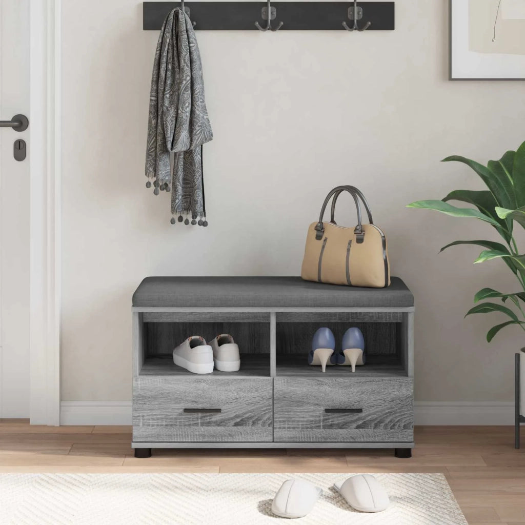 Panca per ingresso con cuscino Sonoma grigia 80 x 38 x 46 cm 891461
