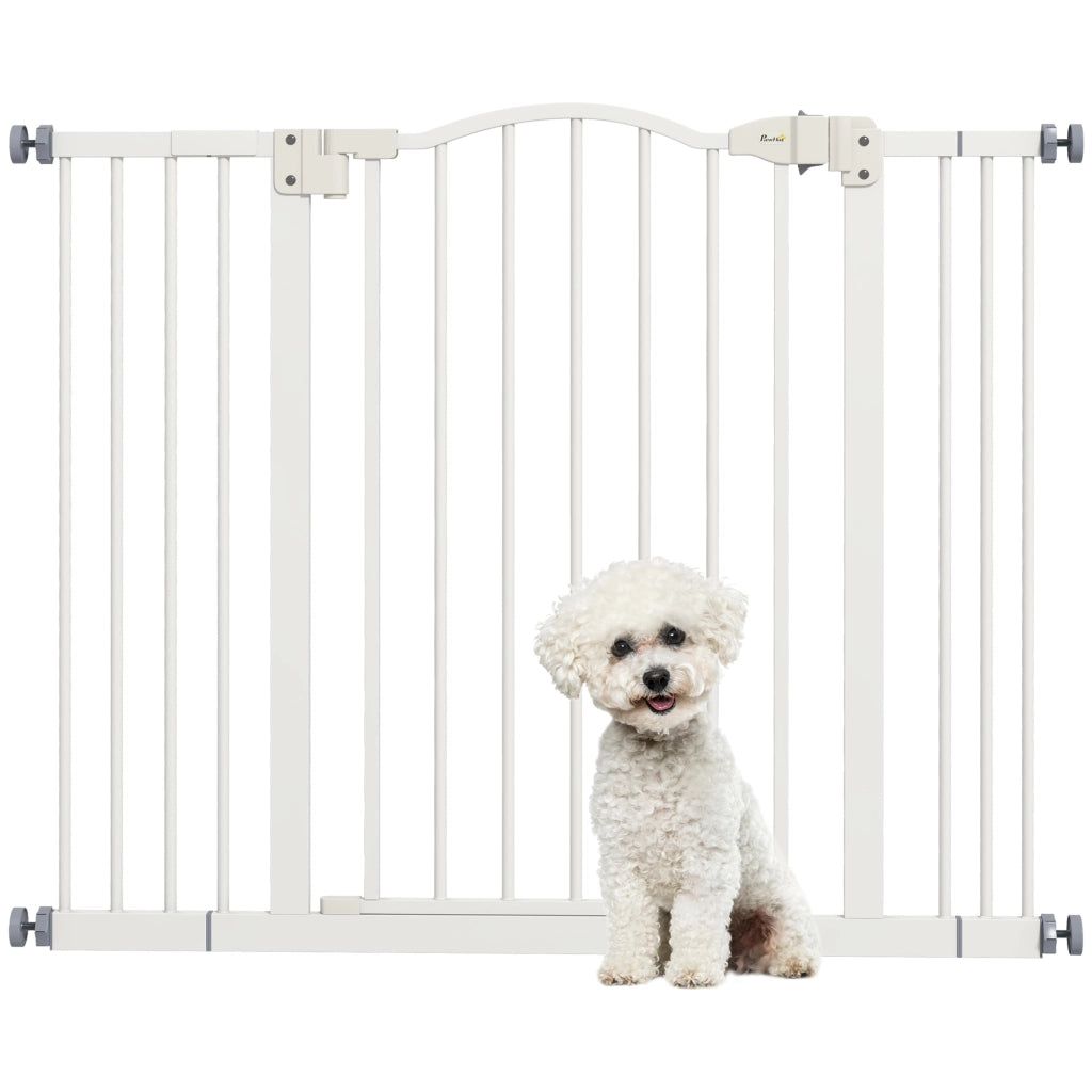 Barriera di Sicurezza Regolabile per Cani con 2 Estensioni ¨C Minimal ¨C Bianco 76-104 cm