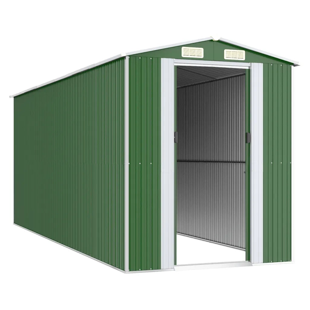 Capanno da Giardino Verde 192x523x223 cm Acciaio Zincato 3147431
