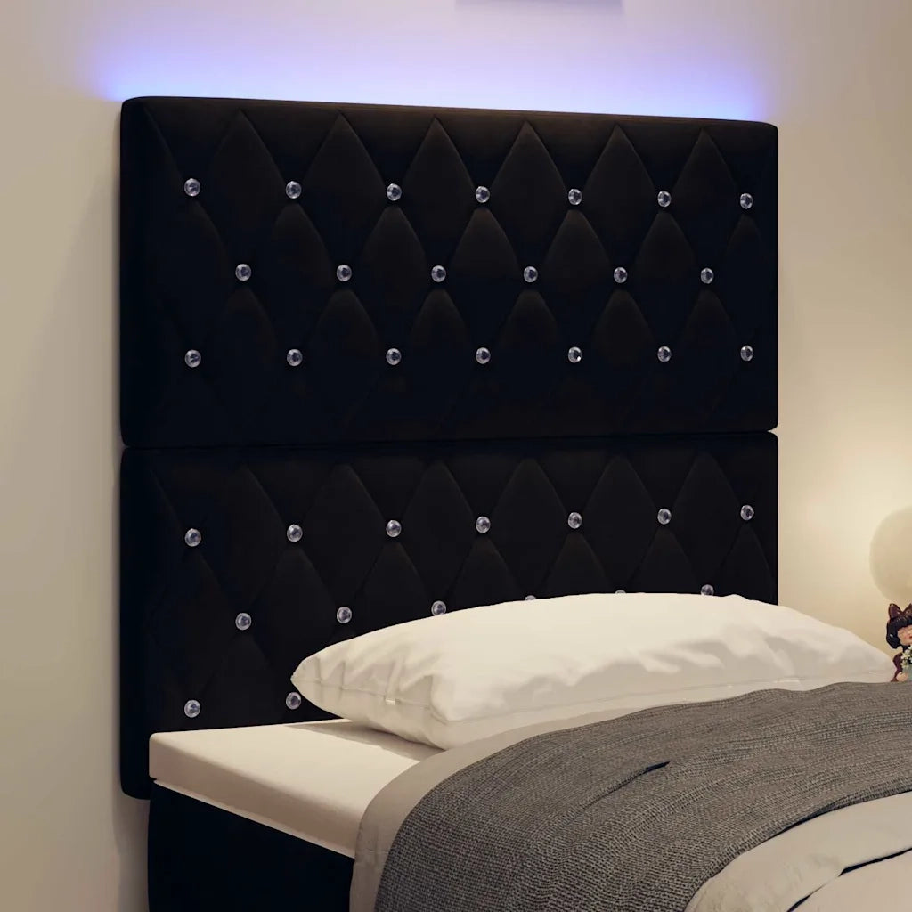 Testiera LED con luci a strisce a LED Nero 90 cm Velluto 3338350
