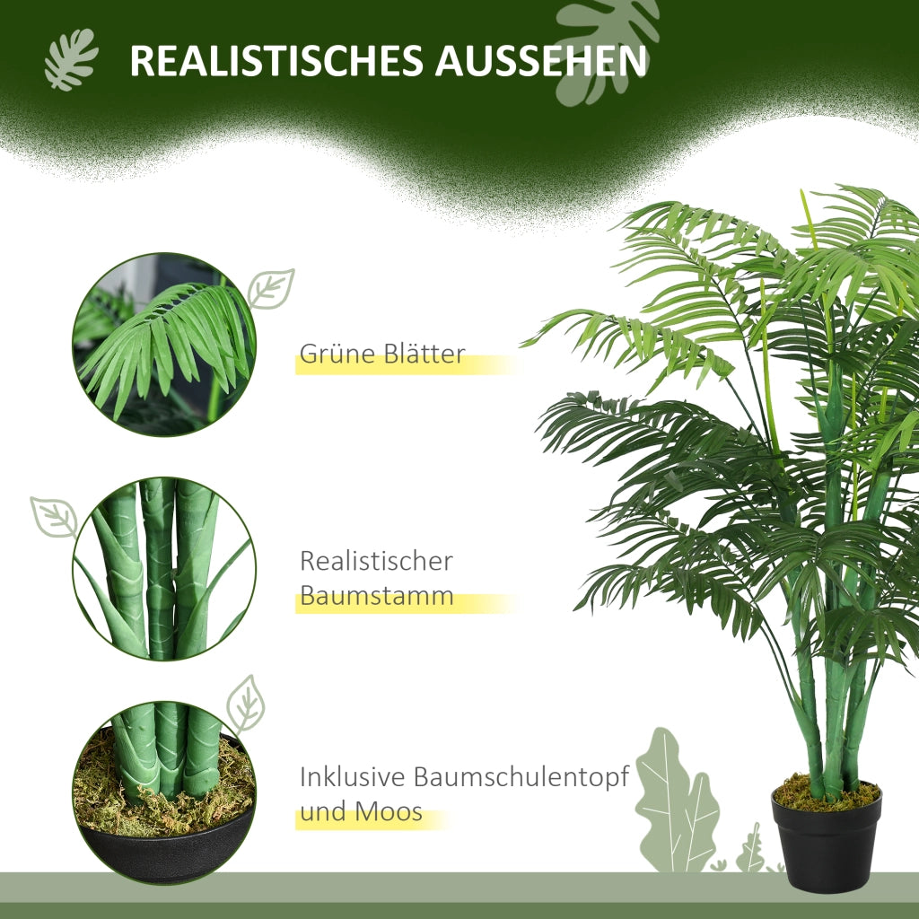 Palma Artificiale 125cm ¨C zephmum ¨C Verde in Vaso per Giardino Balcone