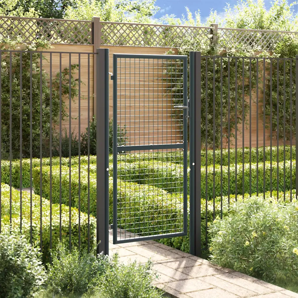 Cancello da Giardino in Rete di Acciaio Zincato 100x175 cm Grigio CFW2407052
