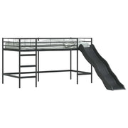 Letto loft per Bambini | Letto Infantile | Lettino con scivolo Nero e antracite