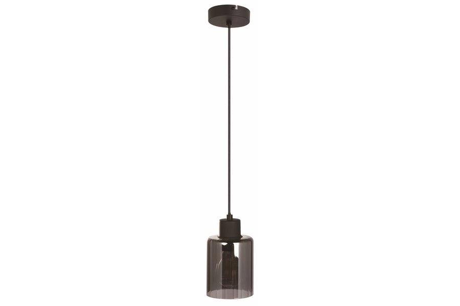 Lampada a sospensione nera vetro fumé Valerie E27 Reality