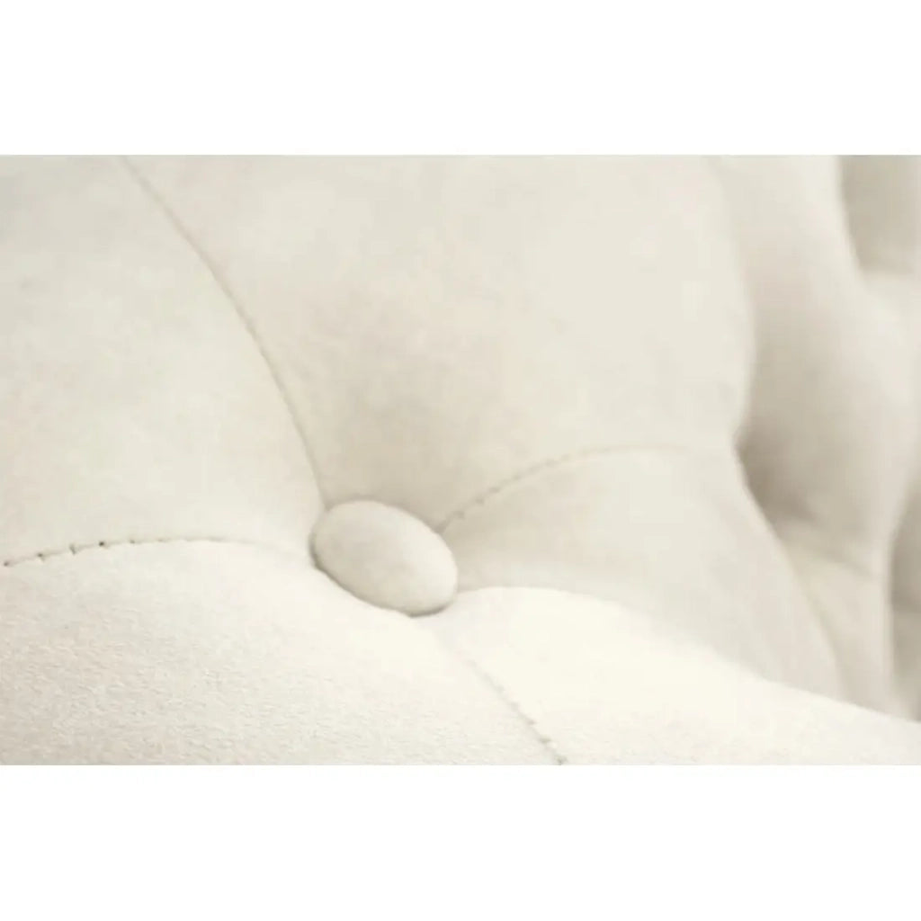 Divano dritto EDGAR – Bianco champagne – 3 posti – Velluto stile barocco