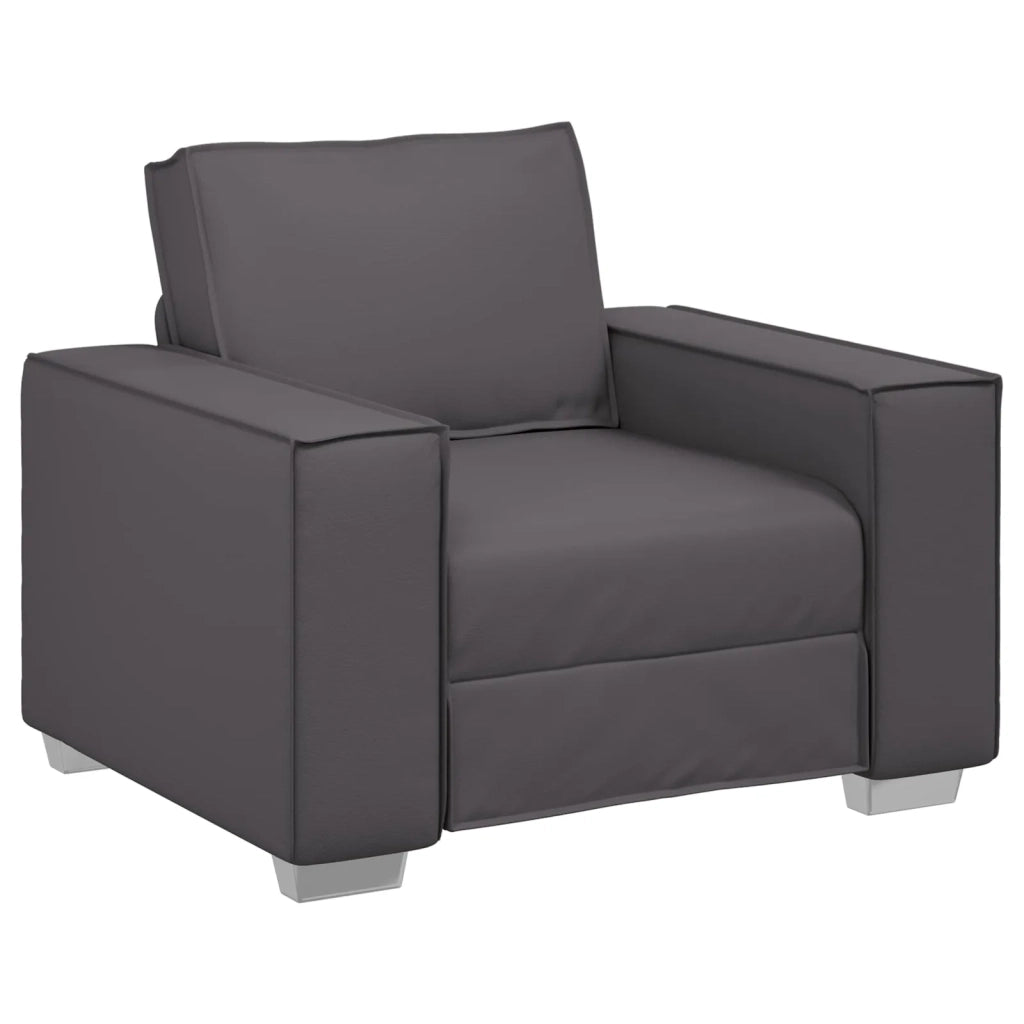 Poltrona Sofa Grigio 100 cm Pelle Sintetica 4105041
