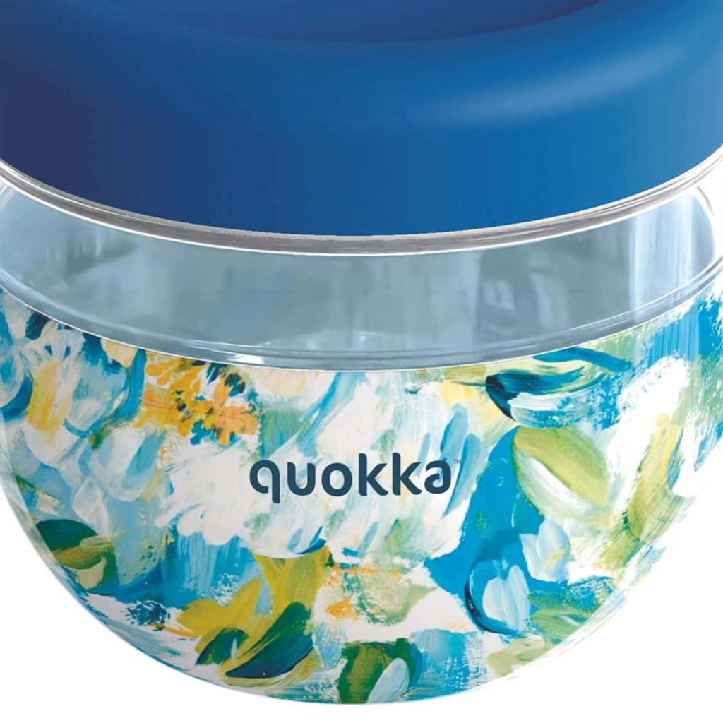 Contenitore Alimentare con Motivo Peonie 500ml con Coperchio Antiscivolo Blu Quokka