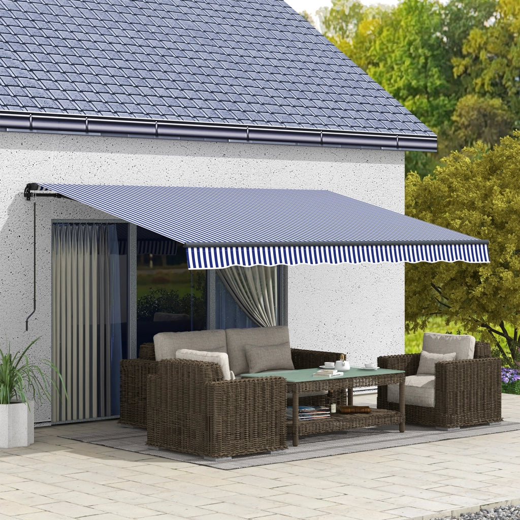 Tenda da sole per giardino ¨C Minimal ¨C Blu e Bianco 400x300 cm