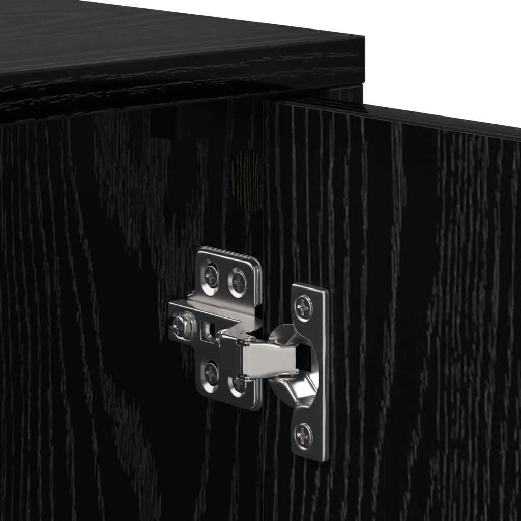 Armadio da Notte Rovere Nero Legno ingegnerizzato 8007635