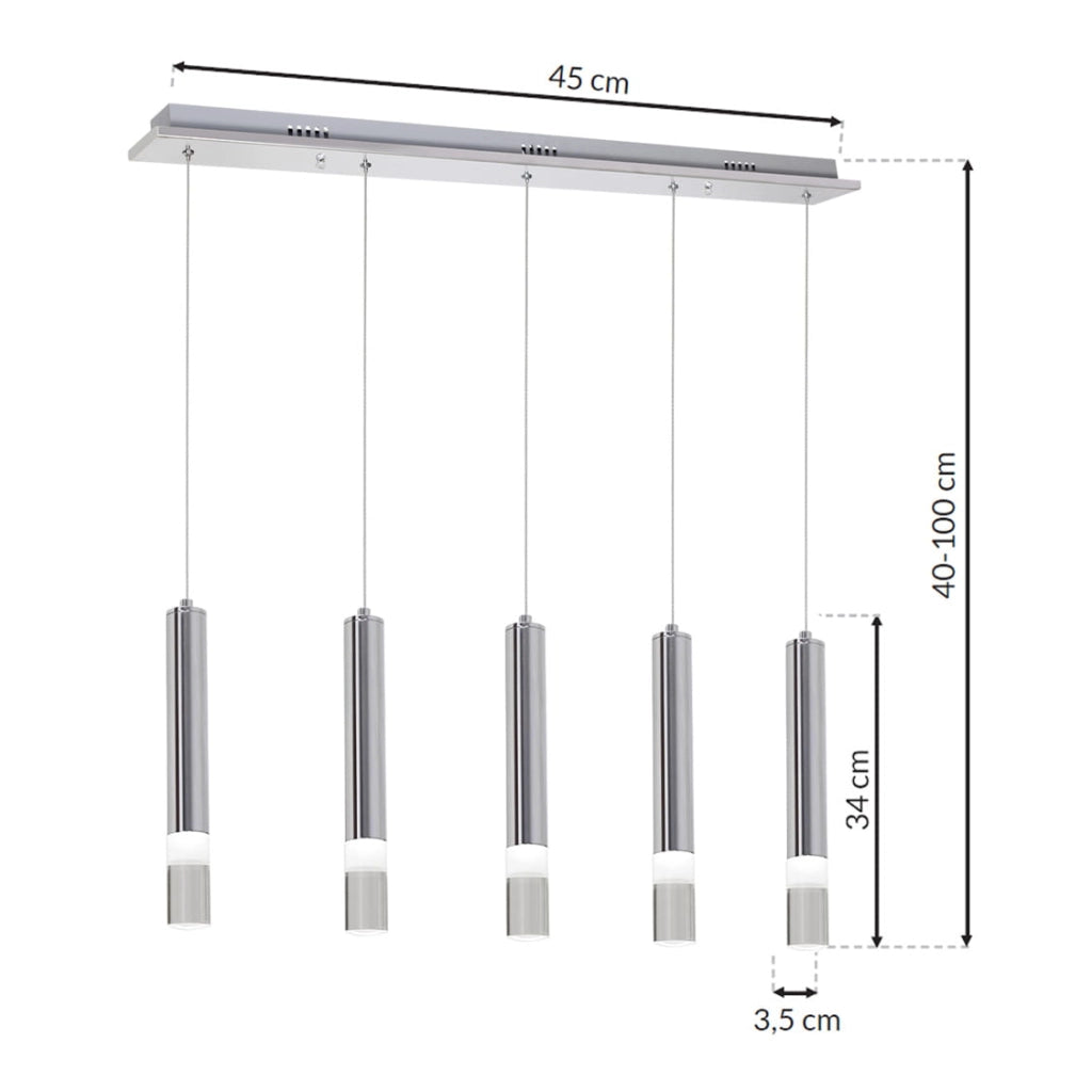 Lampada sospensione Milagro Ice ML323 LED 25W cromo