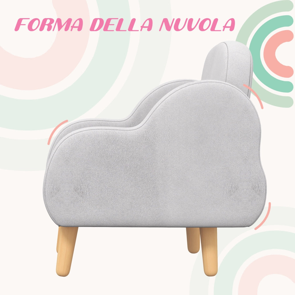Poltrona per Bambini ¨C Minimal ¨C Grigio, Tessuto, 46x51x55cm