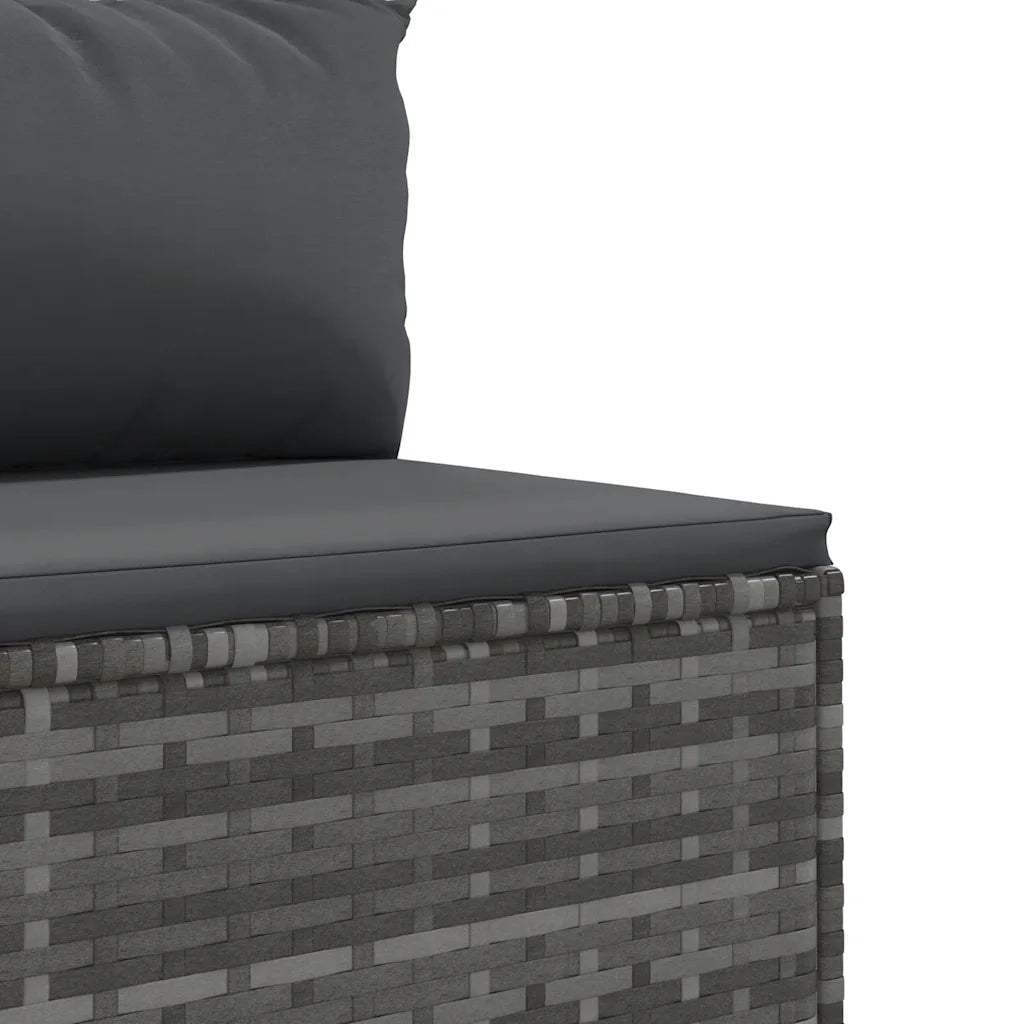 Set Divani da Giardino 6 pz con Cuscini in Polyrattan Grigio 3308162