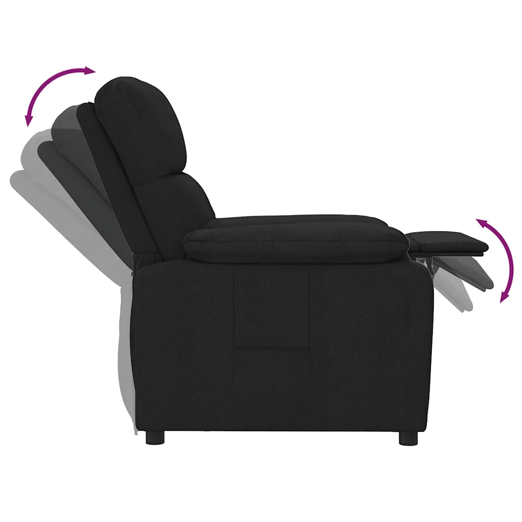 Poltrona Reclinabile in Tessuto Nero 289664